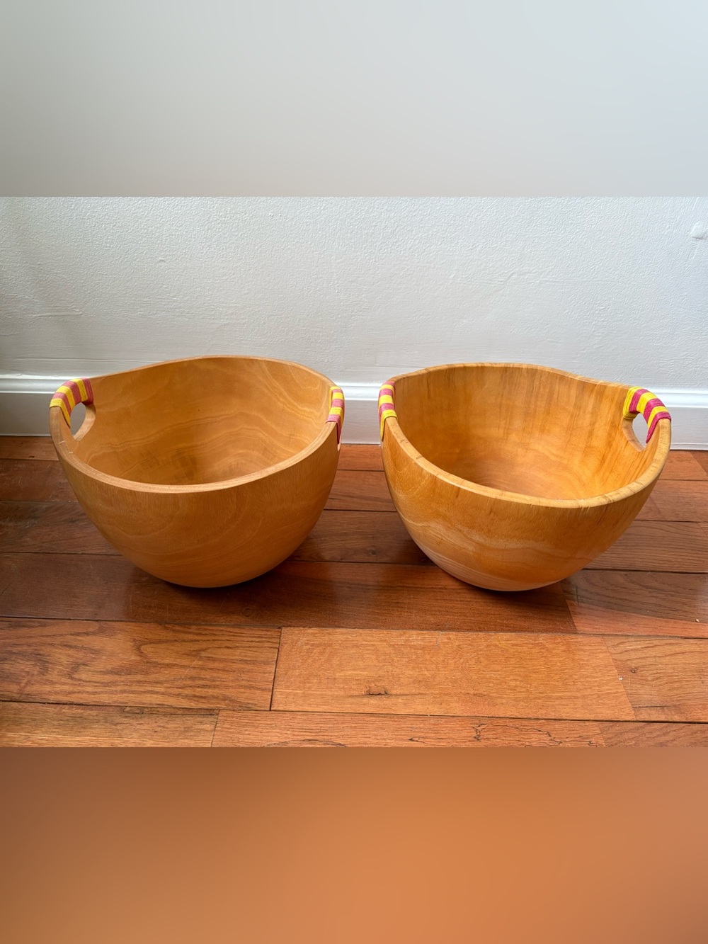 Anthropologie Wooden Basket - set of 2
